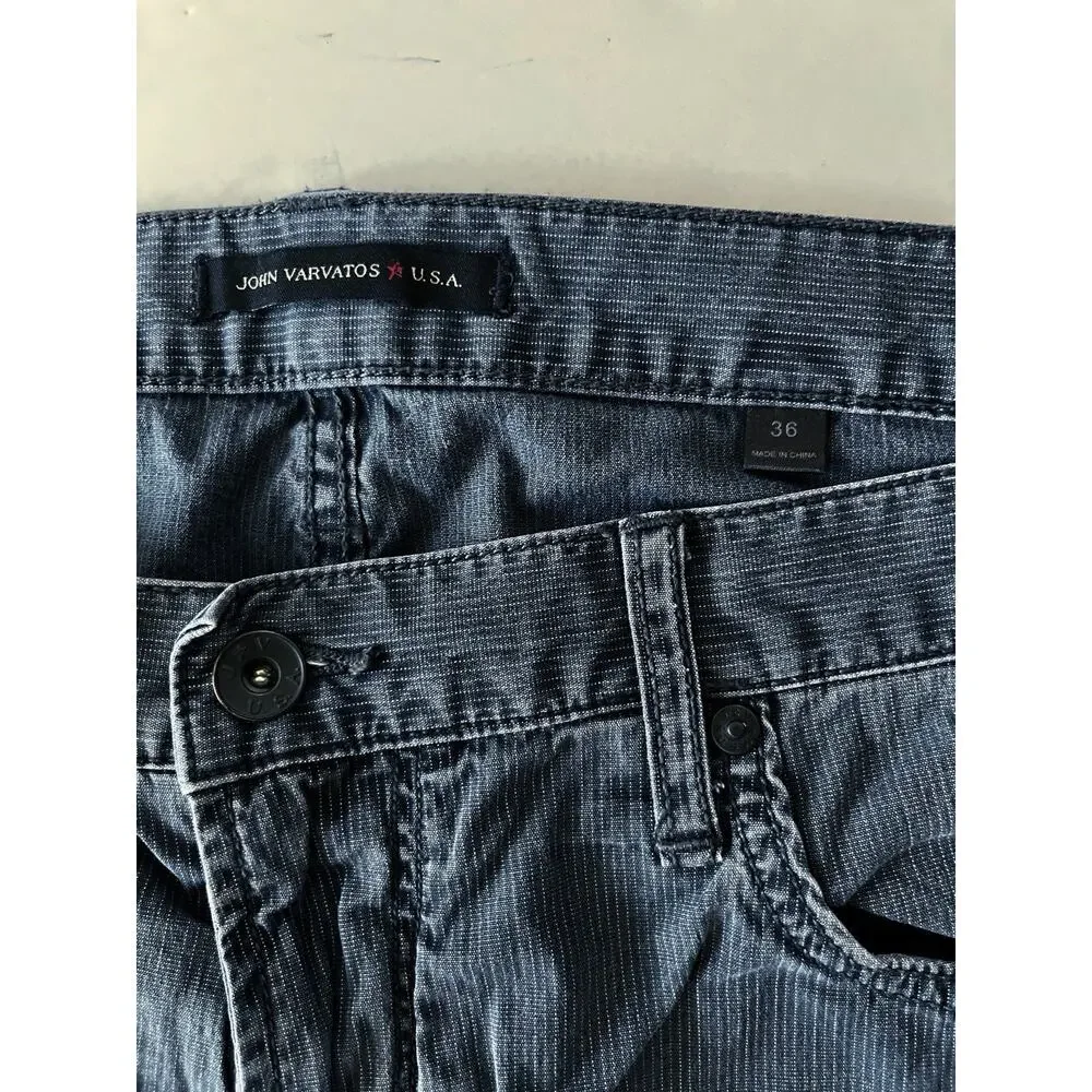 John Varvatos Bowery Slim Straight Lightweight Pants Men 36x33 Gray 5 Pockets